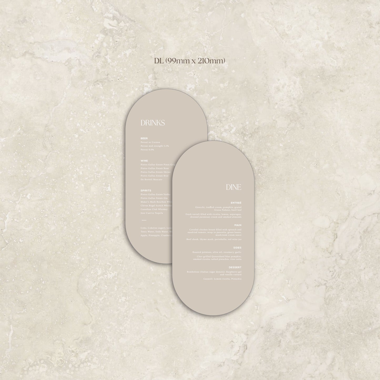 Classica Menu Card