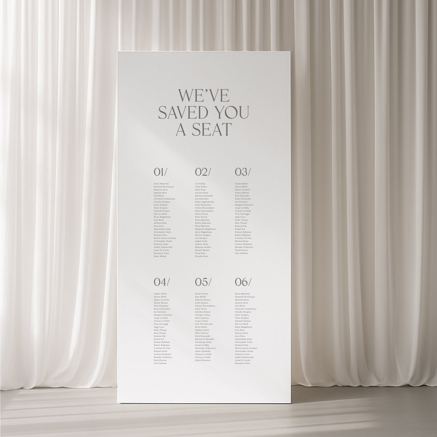 Classica Board Seating Chart