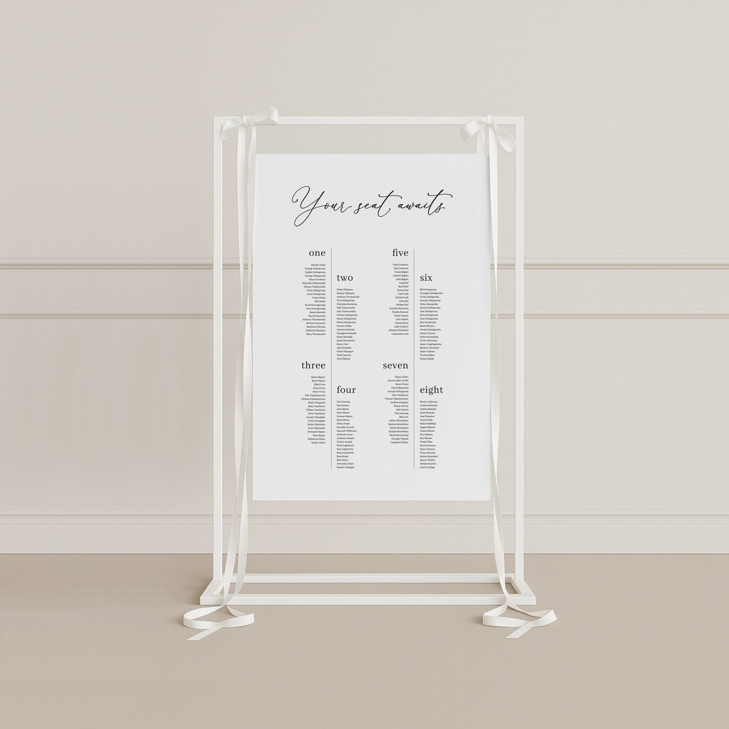 Charming Board Seating Chart