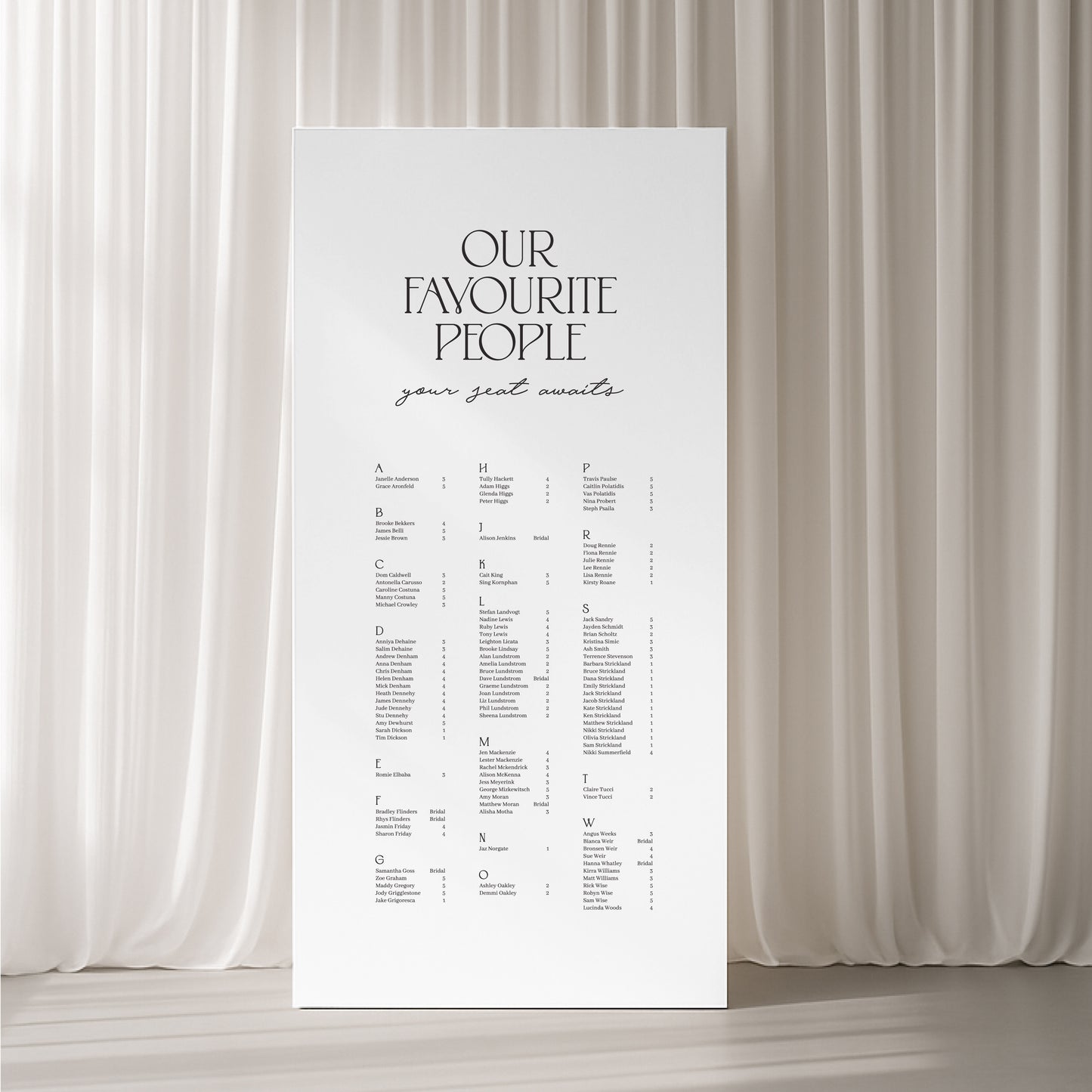 Charisma Board Welcome & Seating Sign Duo