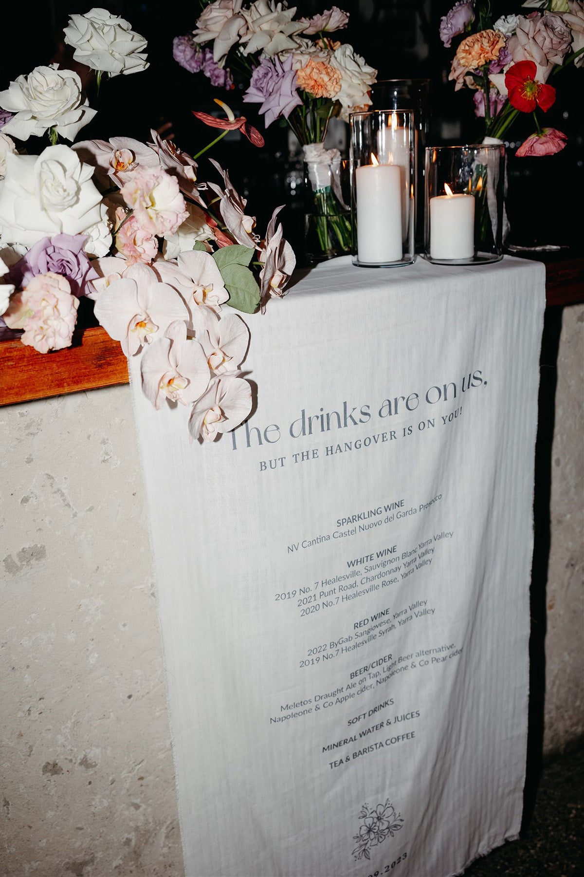 Custom Cloth Bar Menu Sign