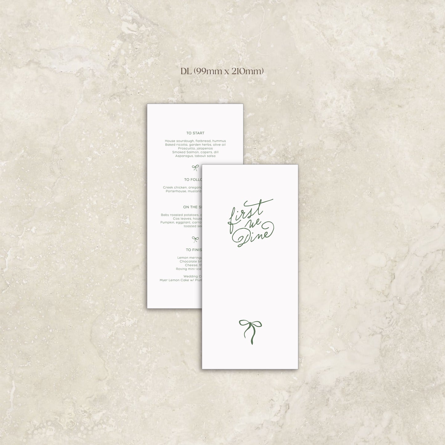 Cecilia Menu Card