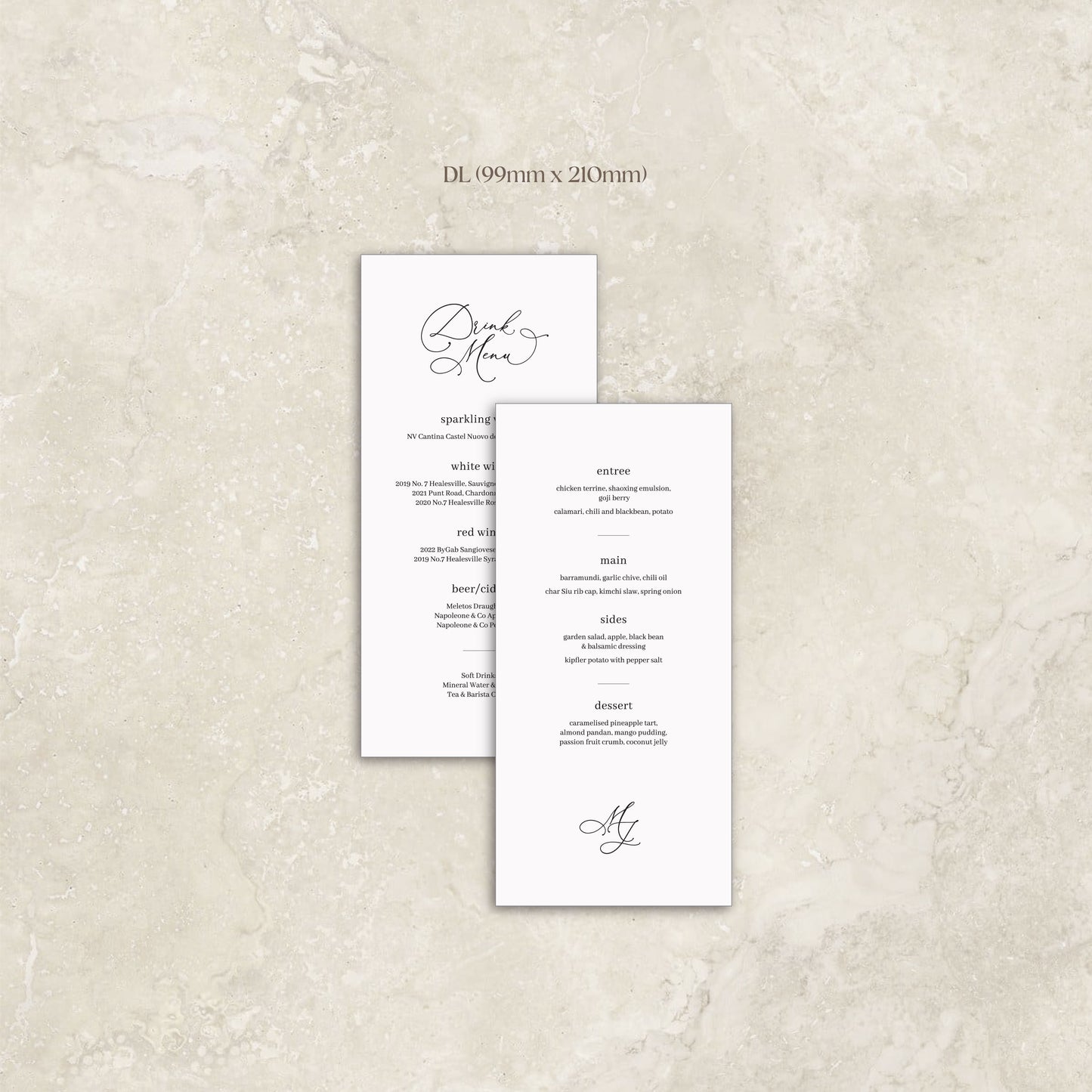 Charming Menu Card