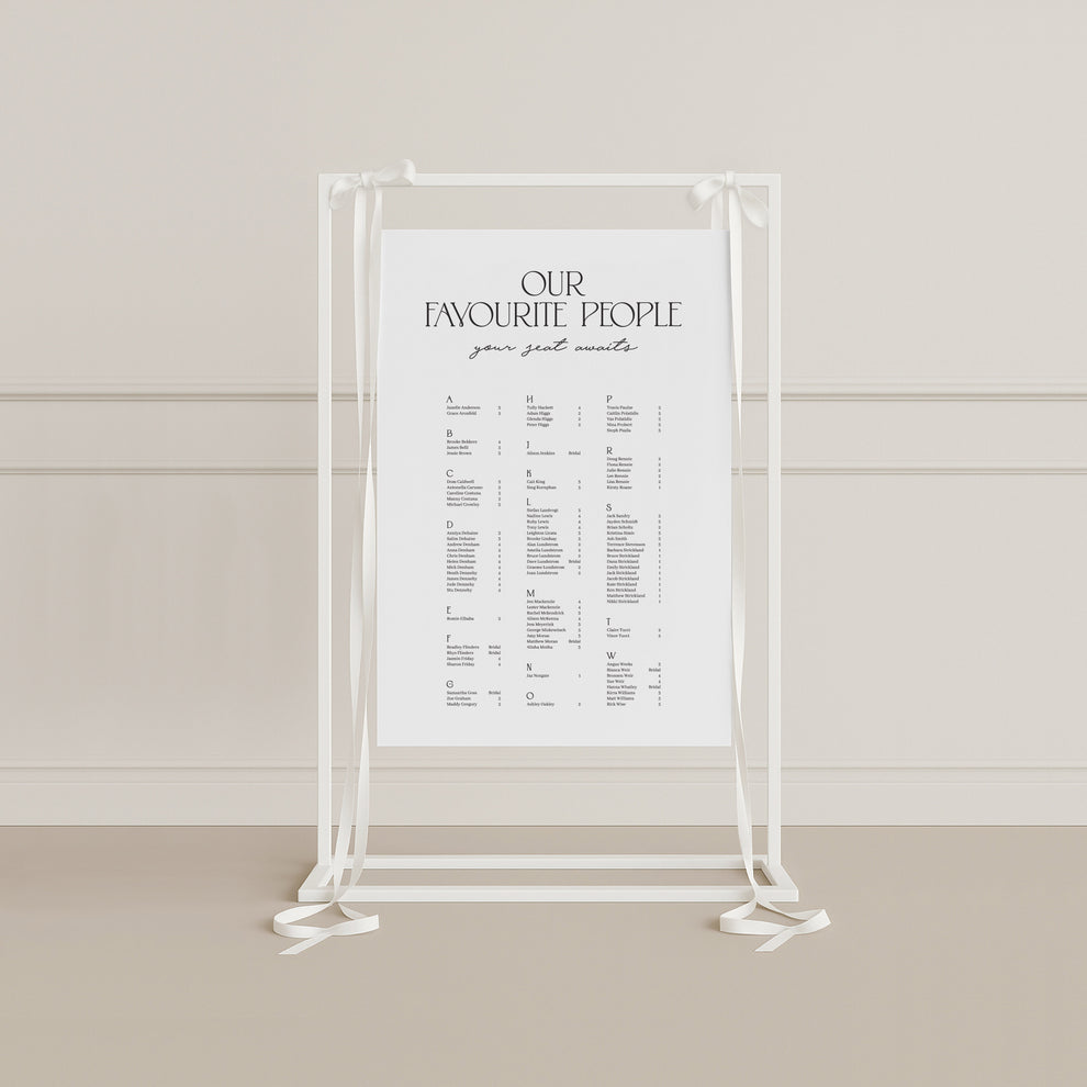 Charisma Board Seating Chart – Cloth and Confetti
