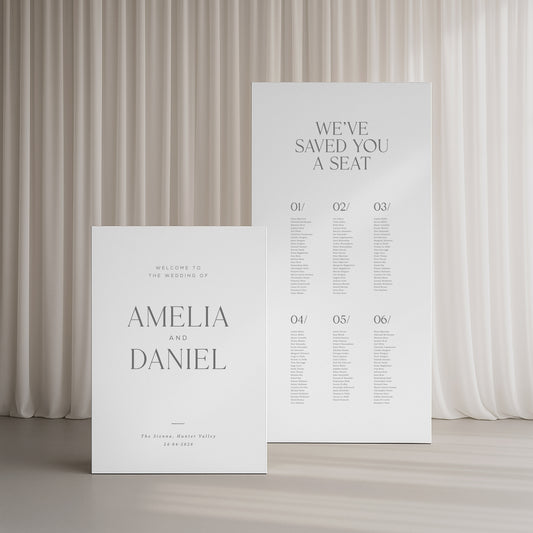 Classica Board Welcome & Seating Sign Duo