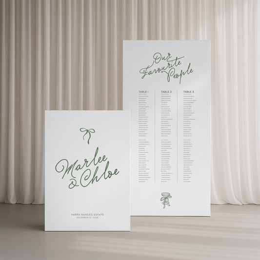 Cecilia Board Welcome & Seating Sign Duo