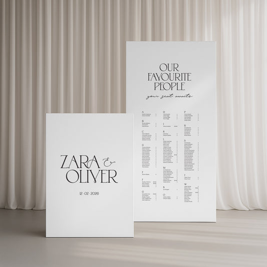 Charisma Board Welcome & Seating Sign Duo