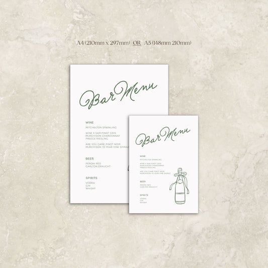 Cecilia Bar Menu Sign