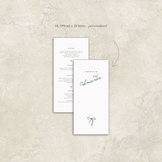 Cecilia Menu Card