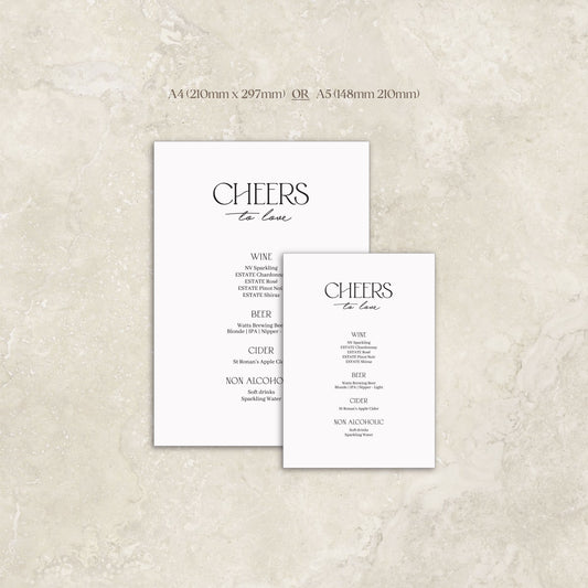 Charisma Bar Menu Sign
