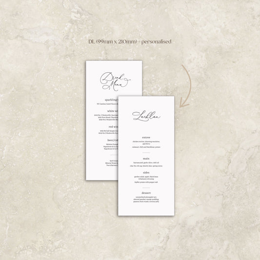 Charming Menu Card